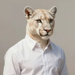beautiful portrait commission of a male furry anthro albino mountain lion wearing a dress shirt in an old-timey Saloon. Atmospheric. Character design by charlie bowater, ross tran, artgerm, and makoto shinkai, detailed, inked, western comic book art