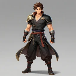 A ruggedly handsome male martial artist, Xenoblade 3 official character concept, anime, kawaii, full-body portrait, by Artgerm and Sakimichan, professional character designer, trending on Artstation, highly detailed, cgsociety
