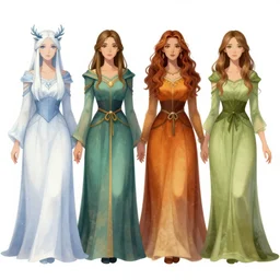 portrait of the four season guardian, winter, summer, autumn, spring, concept art, wiccan, poster art, behance contest winner, high detailed painting by albert lynch and tom whalen