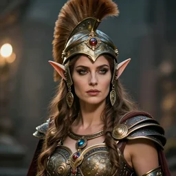 photorealistic head and shoulders photo of beautiful victorian female ornate fantasy greek elf spartan warrior goddess, confident, Neil Blevins, Frank frazetta, arney freytag, Ritu Kumar, Sabyasachi Mukherjee, Annie Leibowitz, Magic the gathering,octane, bokeh, 8k, fashion pose, cinematic, 28mm