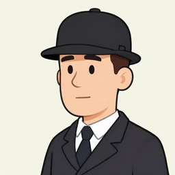 cartoon of a man with a bowlers hat