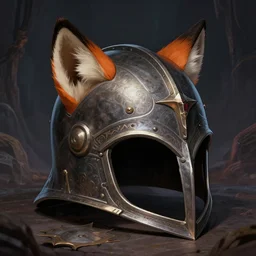 illustration of helmet, magic item, osr dungeon, tomb of horror, illustration, fox style, high detail, high resolution