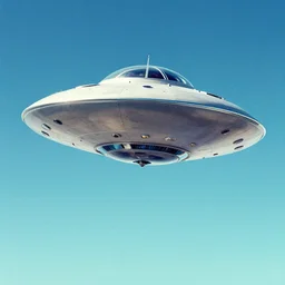 a ufo, retrowave art