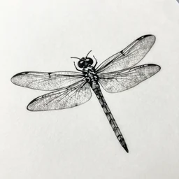 biomechnical dragonfly tattoo stencil