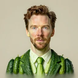 benedict cumberbatch portrait made of cucumbers