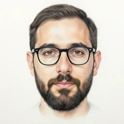 a drawing of a man with glasses and a beard, a detailed painting by doc hammer, featured on cgsociety, antipodeans, detailed painting, digital illustration, digital painting
