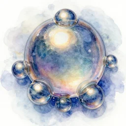 watercolour infusion obtain glossy chrome beaded marbles digitalart
