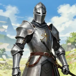 a knight in the style of kento miura