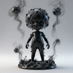 belief in instrumentalization of fear with black oil smoke bubbles designed by Hajime Sorayama and Mark Kostabi, Bryce 3d, designed by Larry Elmore Kerlaft, Michael Whelan and Pixar, photorealistic, octane render, studio lighting, 8k, hd