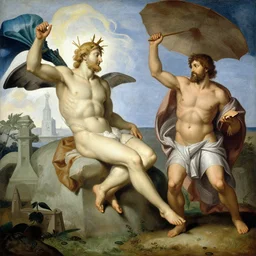 the creation of adam in the style of dan hillier