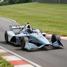 indycar driving on a road in the country