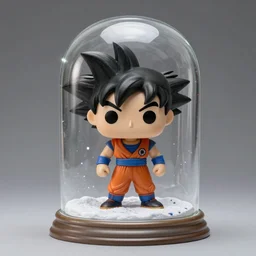 goku funko pop inside a snow globe, 8k, artstation trend, hdr, super detailed, light reflections, studio photo, professional photo