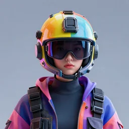 full portrait of a post modern hybrid fashion model with an exuberant tactical liquid helmet, colorful, octane render, vray, detailed, halftoned, editorial illustration, matte print, grainy light, ( ( dither ) ), risograph, high contrast, screen print, grainy texture