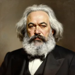 portrait painting of Karl Marx by zdzisław Beksiński
