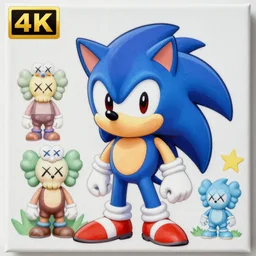 cute sonic the hedgehog by shusei nagaoka, kaws, david rudnick, airbrush on canvas, pastel colours, cell shaded, 4 k