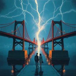 should we, should we go back? back to the bridges that we burned. dramatic lightning. symmetrical. masterpiece. detailed. repin. rhads shigenori soejima, kuvshinov ilya.
