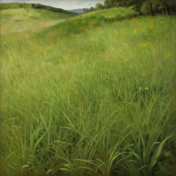 highly detailed painting of a grassy summer terrain, 4 k resolution, by jaquis luis david, visible paint layers, renaissance.