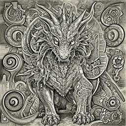 a stunning hyper-detailed pencil drawing of a mythical creature
