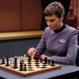 Ensign Wesley Crusher playing 3d chess with Guinan in Ten Forward