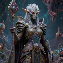 digital art realistic fine detail fractal colorful cinematic ultra detailed sharp focus super beautiful bizarre amazing elf warrior h. r. giger