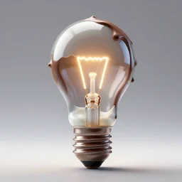 chocolate light bulb in space made of milk, unreal engine 5, ray tracing, extremely detailed