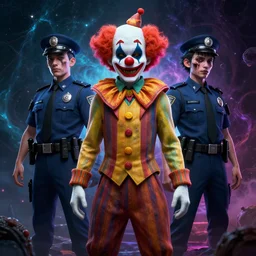 clown police scariest horror nightmare by beksinski and junji iyo and horiyoshi iii, digital art, deepdream cosmic, 3 d high definition, trending on artstation, hyper detailed, trending on deviantart, unreal engine