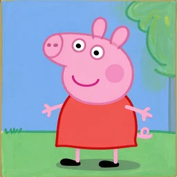 peppa pig, artwork by egon schiele