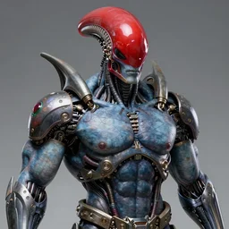 solid thick super muscly male alien portrait, translucent red helmet, pale blue skin, ultra realistic, intricate details, terminator artifacts, half cyborg, highly detailed by peter mohrbacher, allen williams, hajime sorayama, wayne barlowe, boris vallejo, aaron horkey, gaston bussiere,