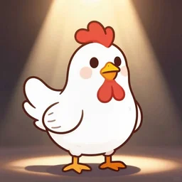 a chicken cartoon for kids, vector line art
