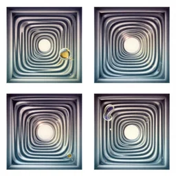 4 k photorealistic full color gradient pattern of escher style 3 6 0 panorama with hieronymus bosch style bubbles, unfinished, very detailed