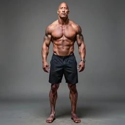 full body picture of malnutritioned dwayne johnson