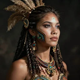 hyper realistic photography portrait of postapocalyptic cyberpunk cyborg tribal warrior amazon cinematic, adolphe bouguereau, beksinski, delvaux, bosch cgsociety