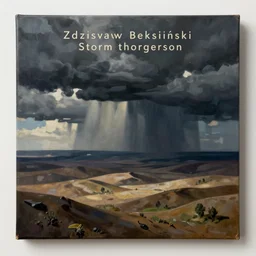 Painting, Creative Design, album cover art, surrealist, by Zdzisław Beksiński and storm thorgerson