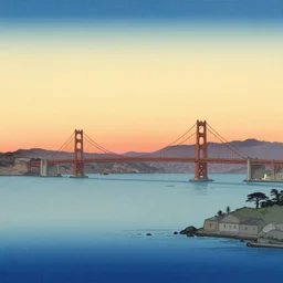 sunset over the san francisco bay area by utagawa kunisada