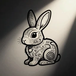 intricate line art crazy rabbit vector logo, bold lines, smooth curves, negative space is mandatory, svg, mcbess, behance, devianart, artstation, dribble, creary, ello, cgsociety, drawcrowd, pixiv, concept art world, our art corner, newgrounds, doodle addicts, penup