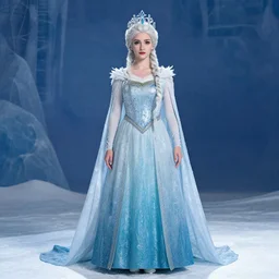 full body photograph of of an ice queen with ornate robes, extremely detailed. dslr. 8 5 mm.