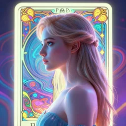 side portrait, imogen poots, paladin!, gloomhaven, soft, smooth, luminescent, art nouveau tarot, backlit neon glow, colorful swirly ripples, fancifully gaudy colors, aesthetic octane render, unreal engine, 8 k, by mucha, ilya kuvshinov!, cushart krenz