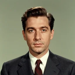 portrait of a man in a suit with ba over head, vintage technicolor film photo, grainy, high detail, high resolution