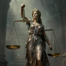 cinematic artwork, judgement in purgatory, scales of justice, incredible detailed masterpiece by greg rutowski, 4 k