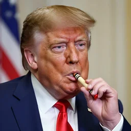 photo of donald trump eating crayons