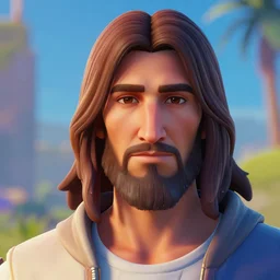 Jesus in fortnite close face photo