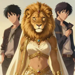 beautiful portrait of a female anthropomorphic ( ( ( lioness fursona ) ) ) dressed as an arabian princess. character design by charlie bowater, ross tran, artgerm, and makoto shinkai, detailed, soft lighting, rendered in octane