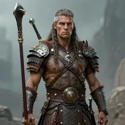 futuristic barbarian warrior portrait by roberto bernardi