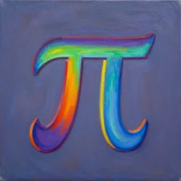 a spectral representation of the number pi. oil painting. by afshar petros