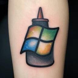 windows xp, tattoo ink