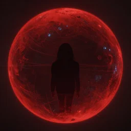 loneliness and fear in a red future sphere effect approximate reverberation limbo abstract dark highly detailed attestation