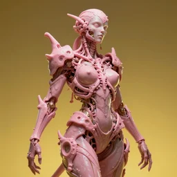 hyperrealist highly detailed neo-baroque pink exoskeleton goddess concept art pascal blanche key sage dramatic yellow lighting 8k wide angle shallow depth of field