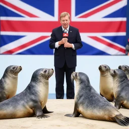 8 0 s british game where a seal with microphone is the show host seals as contestants, the seal of fortune