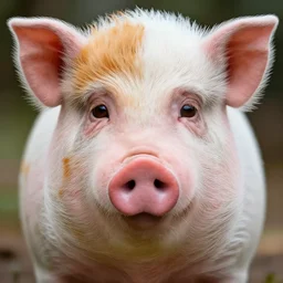 face of an animal face half monkey and half pig