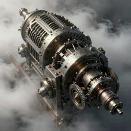 pieces of the mechanism data sharp focus, voluemtric fog environment, by goro fujita artstation